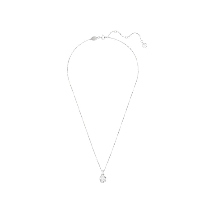 Swarovski Women's Clear Square-Cut Stone and Crystals in a Rhodium-Finished Setting April Birthstone Pendant Necklace - 5651704