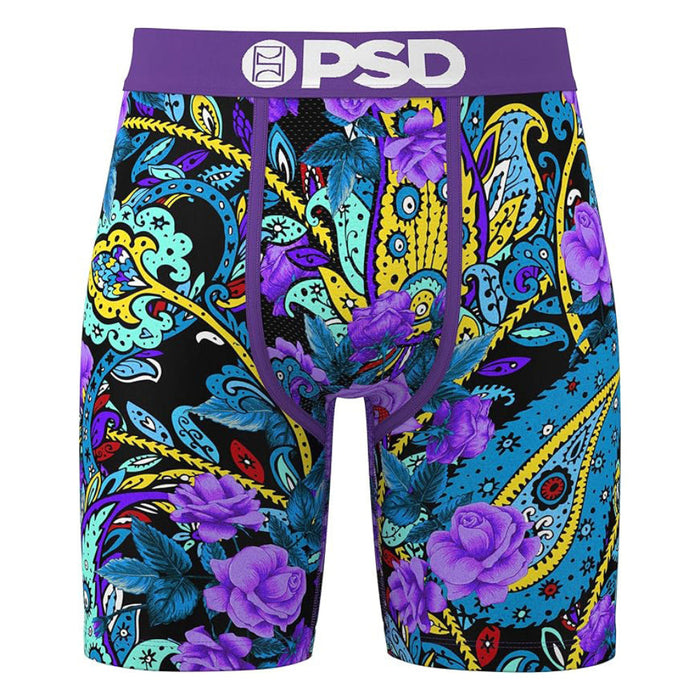 PSD Men's Multicolor Violet Paisley Boxer Briefs Extra Large Underwear - 324180073-MUL-XL