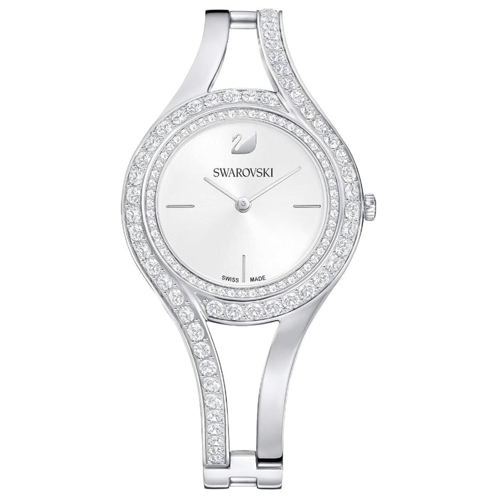 Swarovski Women's Silver Dial Stainless Steel Band Analog Swiss Quartz Watch - 5377545