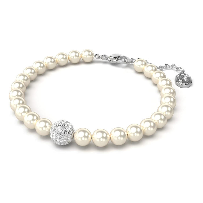 Swarovski Women's Crystal Pearls and Pavé-Set Sphere in a Rhodium Finished Setting Remix Strand Bracelet - 5669529