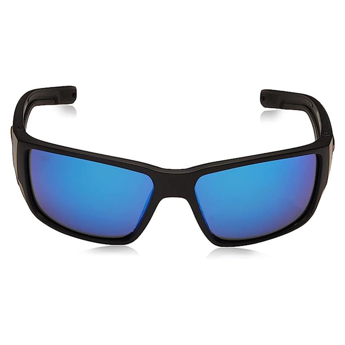 Costa Del Mar Men's Matte Black Frame Blue Mirror Lens Polarized Blackfin Pro Rectangular Sunglasses - 06S9078-907801-60
