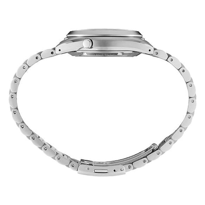 Seiko Men's Blue Dial Silver Stainless Steel Band Analog Automatic Watch - SRPL55