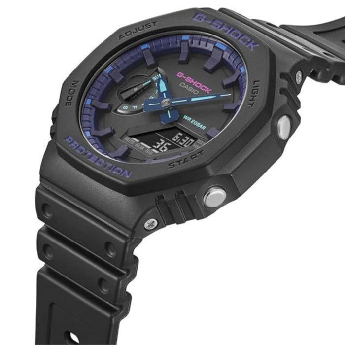 Casio Men's Black Dial Black Resin Band Analog-Digital G-Shock Quartz Watch - GA-2100VB-1ADR