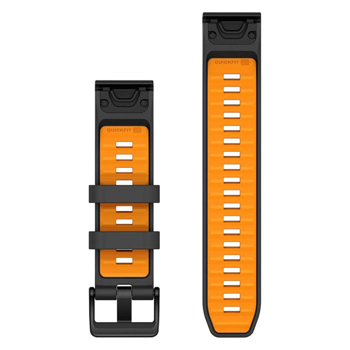 Garmin Unisex Graphite/Spark Orange Silicone 22MM QuickFit Watch Band - 010-13392-05