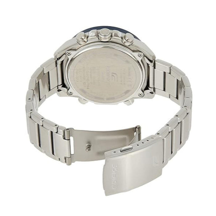 Casio Men's Black Dial Silver-tone Stainless Steel Band Analog Quartz Watch - ECB-900DB-1BDR