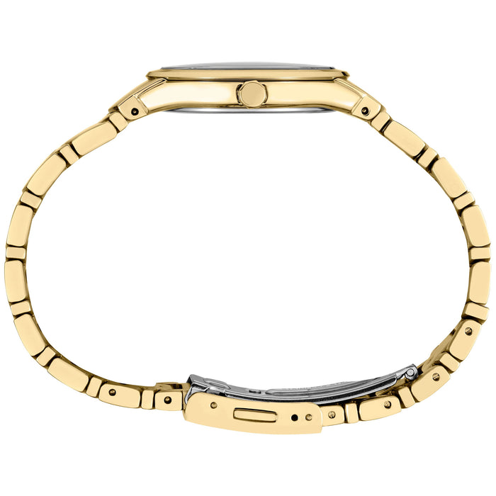 Seiko Women's Cream Dial Gold Stainless Steel Band Quartz Watch - SUR552