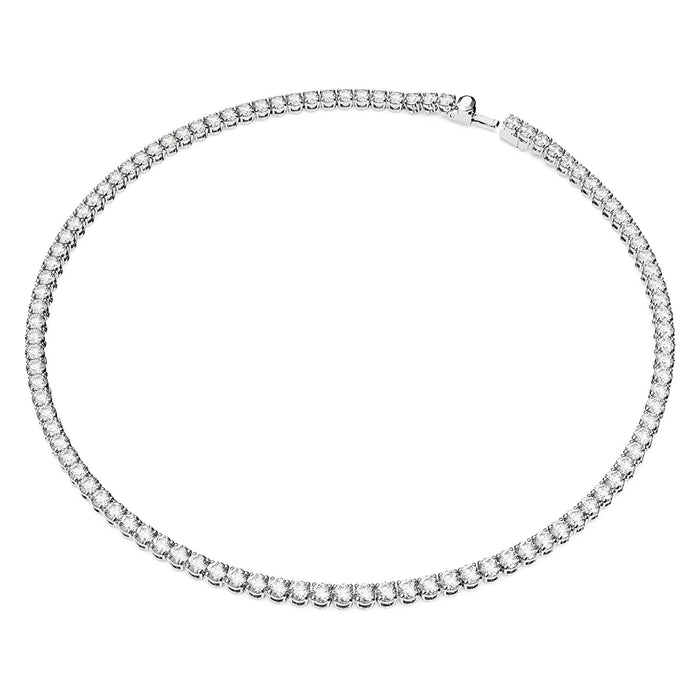 Swarovski Women's Clear Crystals on a Rhodium Finished Setting Matrix Tennis Necklace - 5681796