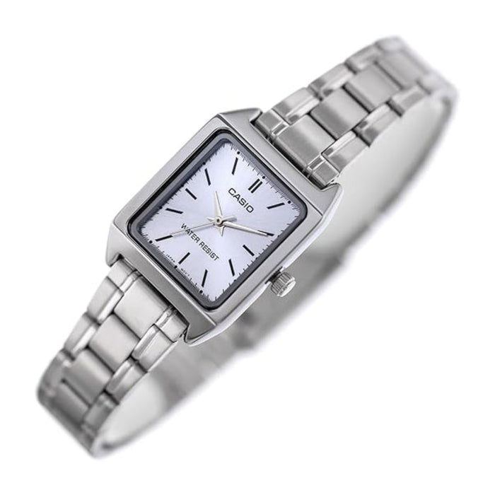 Casio Women's Silver Dial Silver Stainless Steel Band Analog Japanese Quartz Watch - LTP-V007D-2EUDF