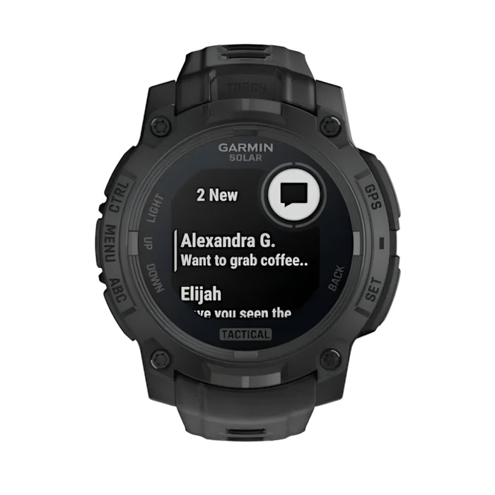 Garmin Instinct® 3 Tactical Edition 45MM Unisex Black Solar Charged Display Rugged Outdoor GPS Smartwatch - 010-02934-50