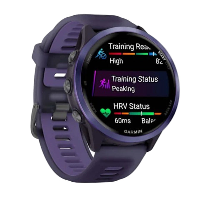 Garmin® Forerunner® 570 47 MM Unisex Indigo Aluminum With Translucent Imperial Purple/Indigo Band AMOLED Display Training And Recovery Features Advanced GPS Running And Triathlon Smartwatch - 010-02971-02
