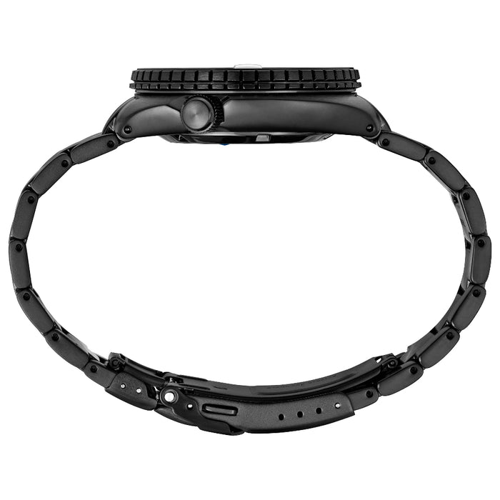 Seiko Prospex Black Series Men's Gray Dial Black Stainless Steel Strap Automatic Watch - SRPK43