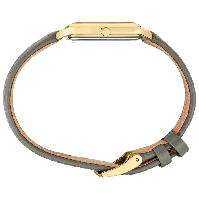 Seiko Essentials Collection Women's Champagne Dial Gray Leather Strap Quartz Watch - SWR090