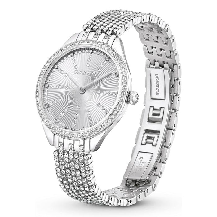 Swarovski Women's Silver Dial Silver Metal Band Analog Swiss Quartz Watch - 5644062