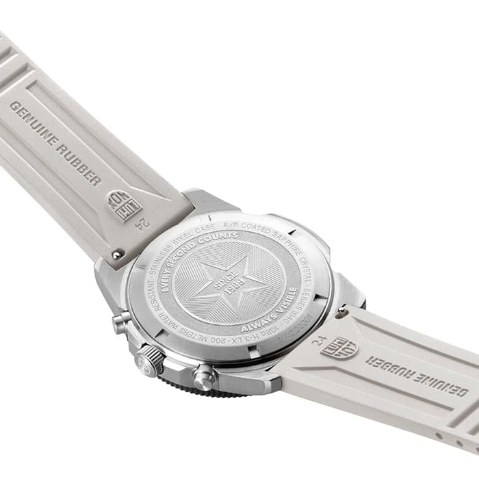 Luminox Men's Black Dial White Rubber Band Analogue Swiss Quartz Watch - XS.3141