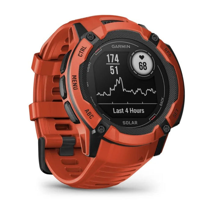 Garmin Instinct 2X Flame Red Built-in Flashlight Solar Charging Capability Multi-Band GNSS Rugged GPS Smartwatch - 010-02805-11