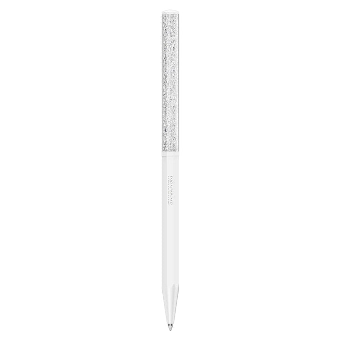 Swarovski Unisex White Lacquered Barrel With Eight Crystal Facets And More Than 400 Clear Crystals Crystalline Ballpoint Pen - 5670198