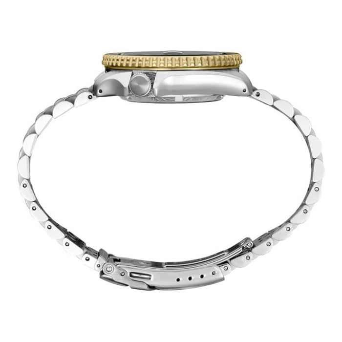 Seiko Men's Black Dial Gray Stainless Steel Band Mechanical Watch - SSK021