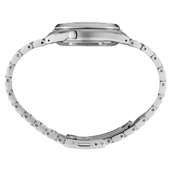 Seiko Men's Black Dial Silver Stainless Steel Band Analog Automatic 5 Sports Watch - SRPK89