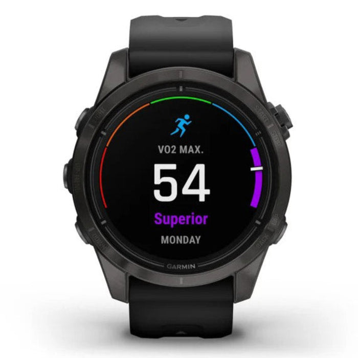 Garmin epix Pro (Gen 2) Sapphire Edition 42mm Black Advanced Training Technology Built-in Flashlight High Performance Smartwatch - 010-02802-14