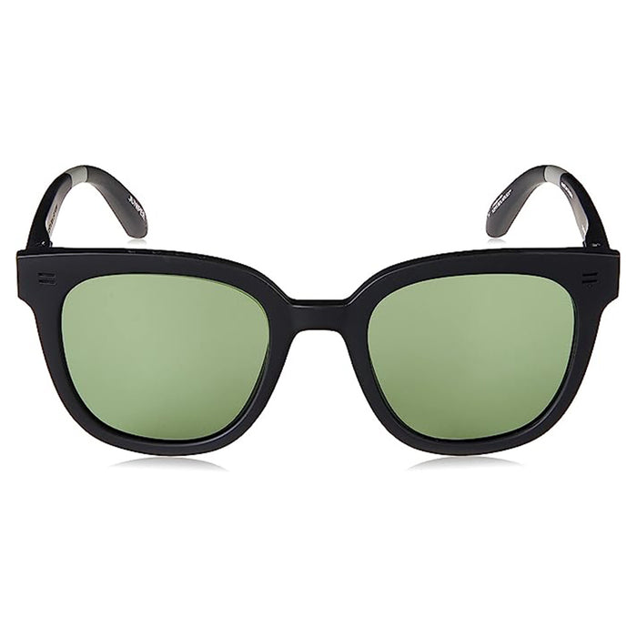 TOMS Women's Matte Black Frame Gray Green Lens Non-Polarized Juniper Round Sunglasses - 10017404