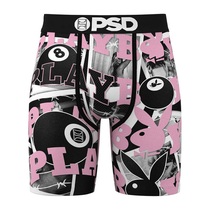 PSD Men's Multicolor Playboy 8Ball 7 Inch Inseam Moisture-Wicking 4-Way Stretch Boxer Briefs Extra Large Underwear - 424180007-MUL-XL