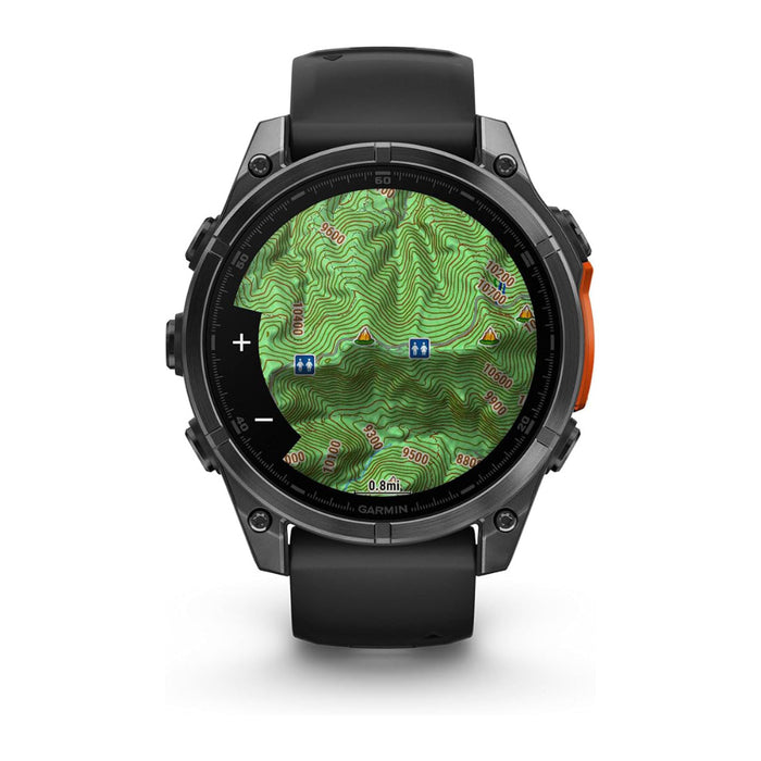 Garmin fēnix 8 Unisex Slate Gray with Black Band Amoled Long-Lasting Battery Life Dive-Rated Built-in LED Flashlight 47 Millimeters Premium Multisport GPS Smartwatch - 010-02904-00