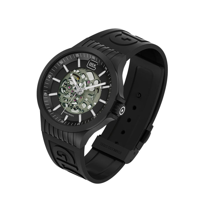 Glock Unisex Black Dial Silicone Rubber Band Automatic Watch - GW-14-1-24