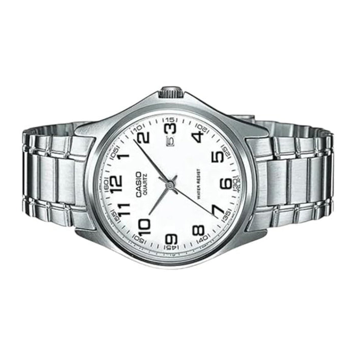 Casio Men's White Dial Silver Stainless Steel Band Analog Quartz Watch - MTP-1183A-7BDF
