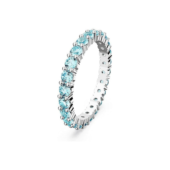 Swarovski Part of the Matrix Vittore Collection Women's Aquamarine-Blue Crystals on a Rhodium Finished Band Size 5 Matrix Vittore Ring - 5658672