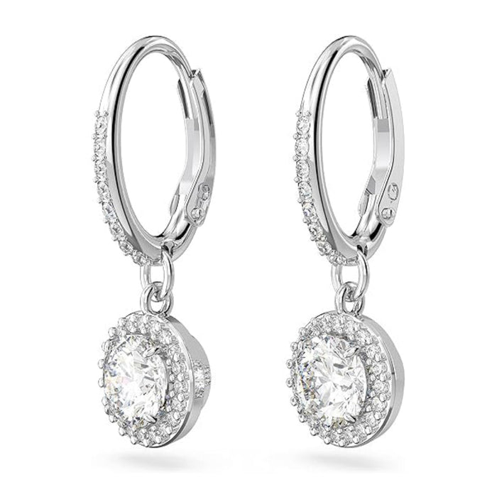 Swarovski Women's White Crystals On A Rhodium Finish Setting Constella Pierced Drop Earrings - 5636270