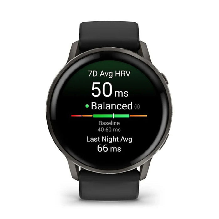 Garmin Venu® 4 - 45mm Unisex Slate with Black Silicone Band Bright And Colorful Display Built-in Flashlight 12 Days Of Battery Life Advanced Health And Fitness GPS Smartwatch - 010-03014-00