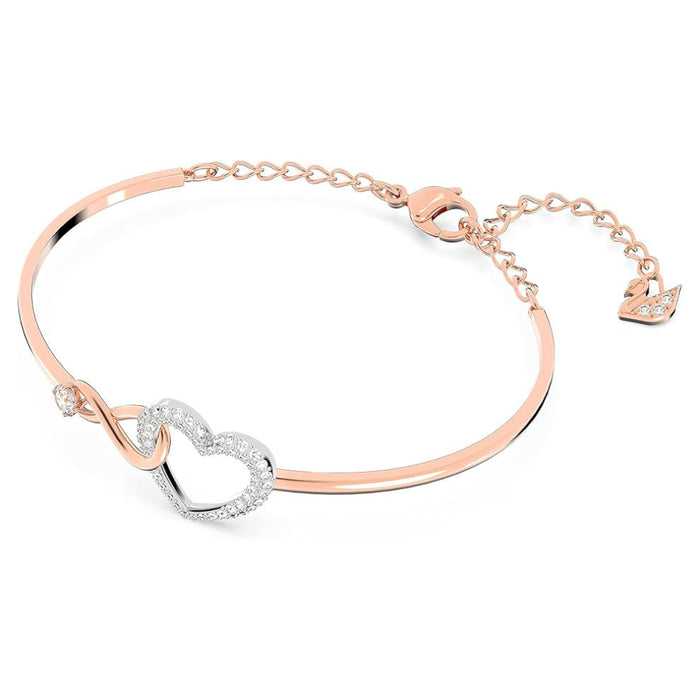 Swarovski Women's Clear Crystals And Lobster Clasp With A Rose-Gold Tone Plated Hyperbola Bangle Bracelet - 5518869