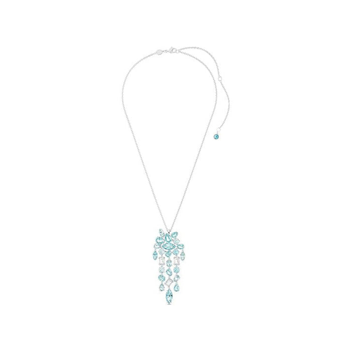 Swarovski Women's Blue Mixed-Cut Stones in a Rhodium Finished Setting Gema Pendant Necklace - 5666014