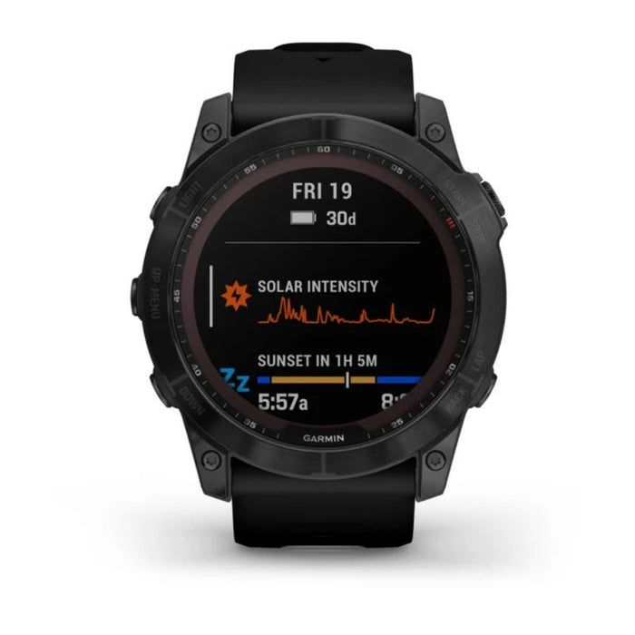 Garmin fenix 7X Sapphire Solar Edition Black DLC Titanium with Black Band Solar Charging GPS Touchscreen Smart Watch - 010-02541-22