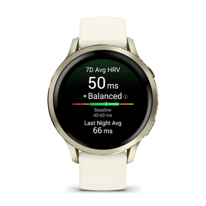 Garmin Venu® 4 - 41mm Unisex Lunar Gold With Bone Silicone Band Bright And Colorful Display Built-in Flashlight 10 Days Of Battery Life Advanced Health And Fitness GPS Smartwatch - 010-03013-00