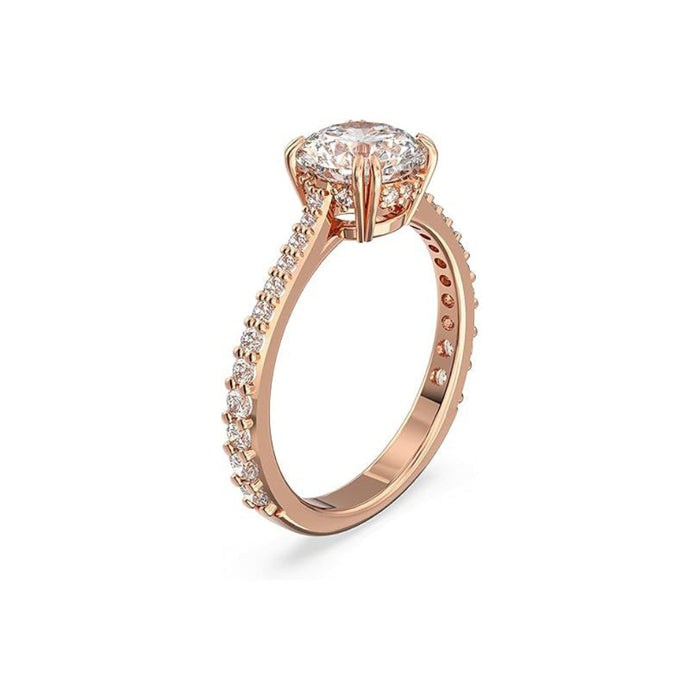 Swarovski Women's  White Crystals On A Rose Gold-Tone Finish Setting Size 8 Stilla Ring - 5642645