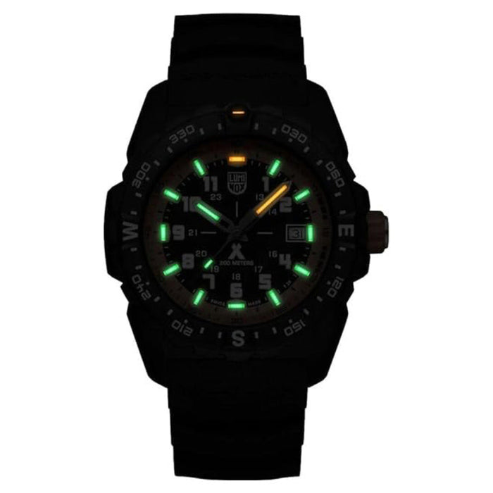 Luminox Unisex Black Orange Dial Black Rubber Band Bear Grylls Survival Mountain 3730 Series Swiss Quartz Watch - XB.3739