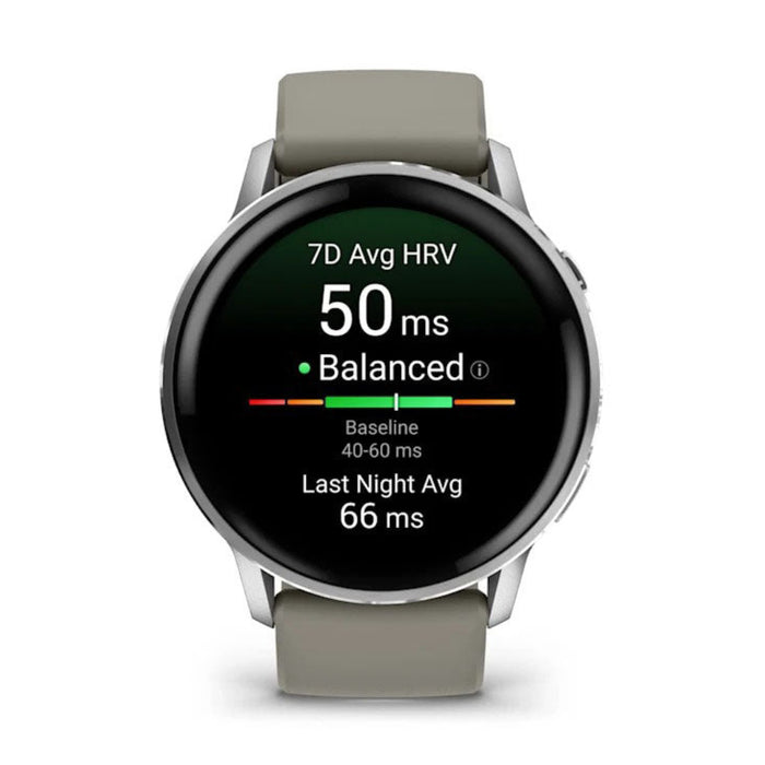 Garmin Venu® 4 - 45mm Unisex Silver With Silver Gray Silicone Band Bright And Colorful Display Built-in Flashlight 12 Days Of Battery Life Advanced Health And Fitness GPS Smartwatch - 010-03014-01