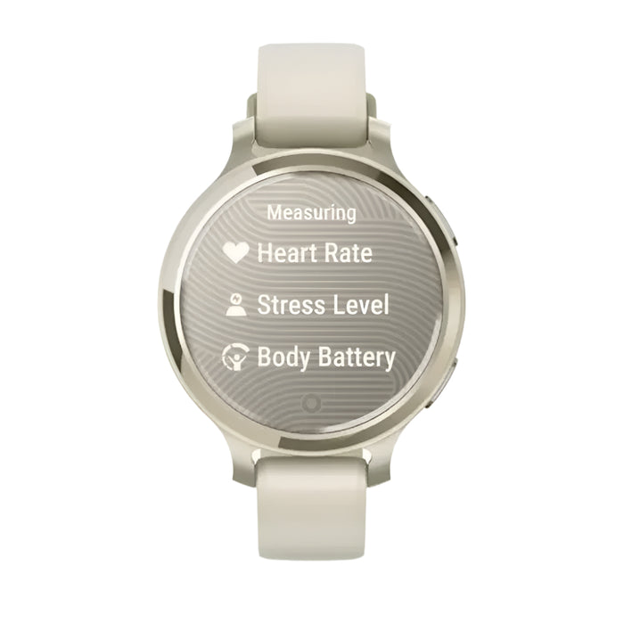 Garmin Lily® 2 Active Unisex Lunar Gold With Bone Silicone Band Built-in GPS Hidden Display Patterned Lens Up to 9 Days Battery Life Small And Stylish Smartwatch - 010-02891-00