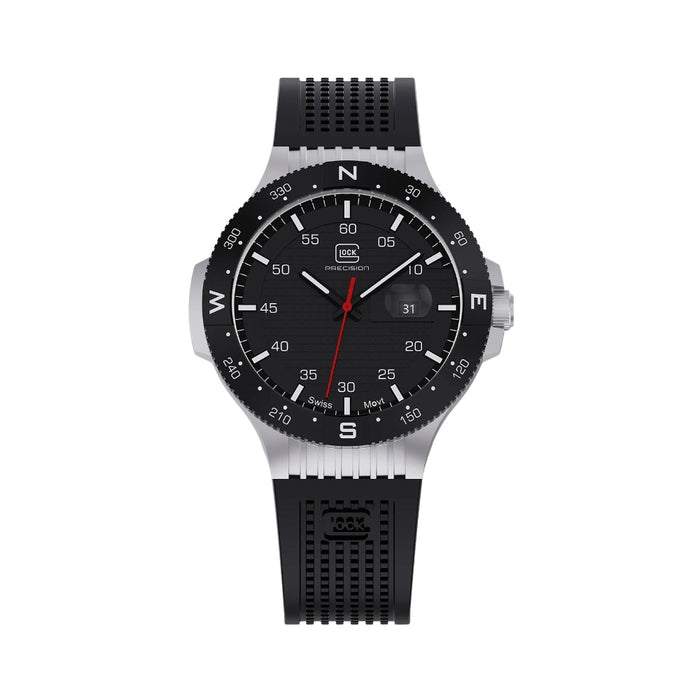 Glock Unisex Black Dial Silicone Rubber Band Swiss Quartz Watch - GW-15-1-22