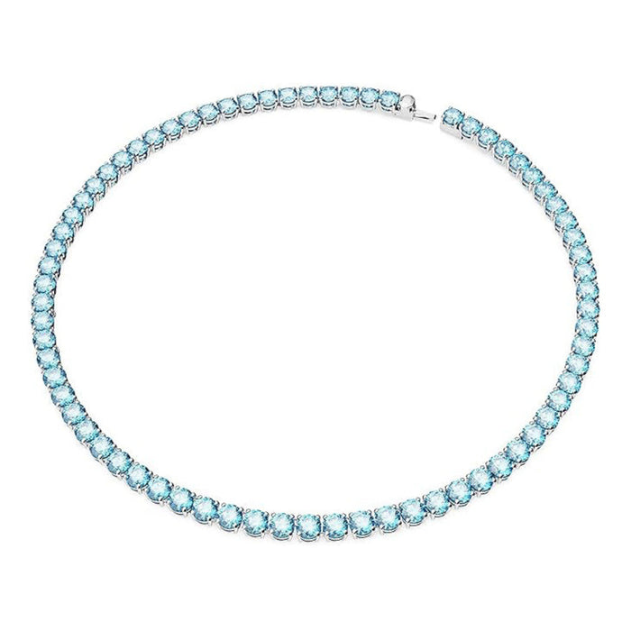 Swarovski Part of the Matrix Collection Women's Bright Blue Crystals on a Rhodium Finished Setting Medium Size Matrix Tennis Necklace - 5661187