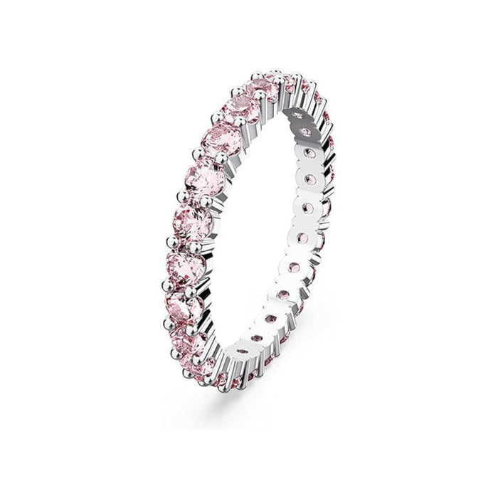 Swarovski Part of the Matrix Collection Women's Pink Stones on a Rhodium Finished Band Size 9 Matrix Vittore Ring - 5658854