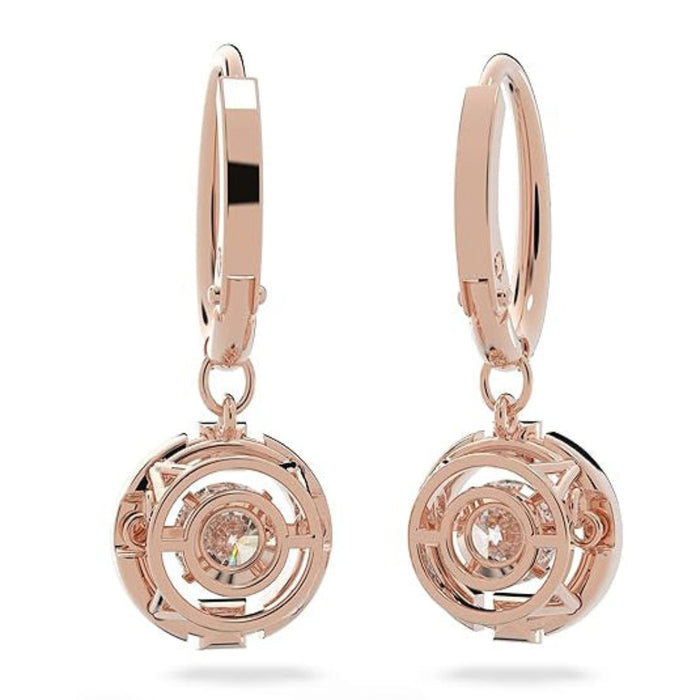 SWAROVSKI Women's Dancing Crystal And Matching Pave On A Rose-Gold Tone Finish Setting Una Pierced Drop Earrings - 5504753