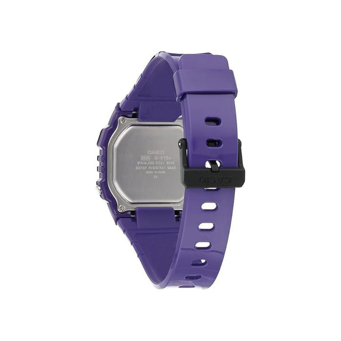 Casio Men's Gray Dial Purple Resin Band Digital Quartz Watch - W-215H-6AVDF