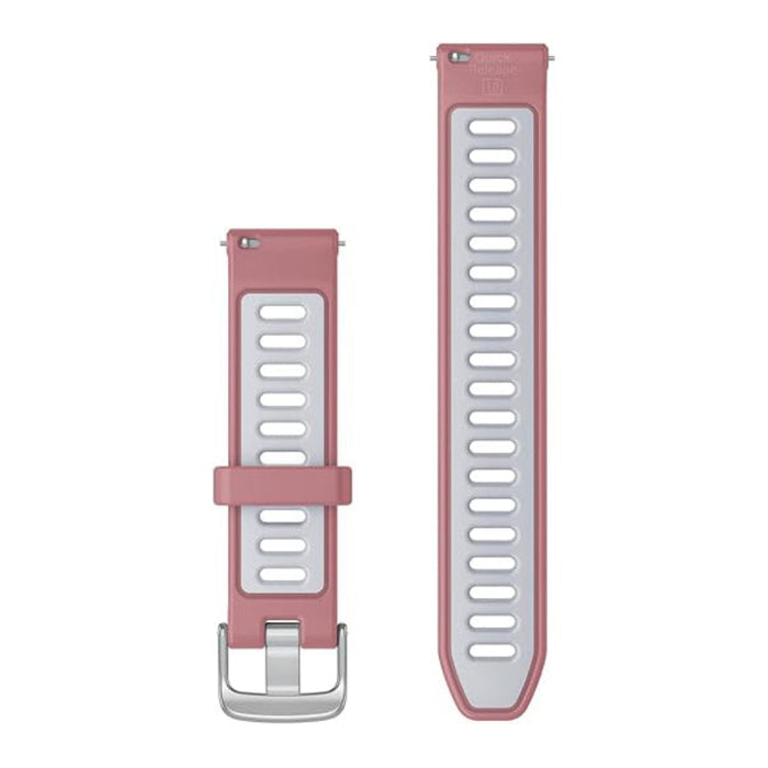 Garmin Unisex Pink/Whitestone With Silver Hardware Silicone 18 MM Quick Release Watch Band - 010-11251-A5