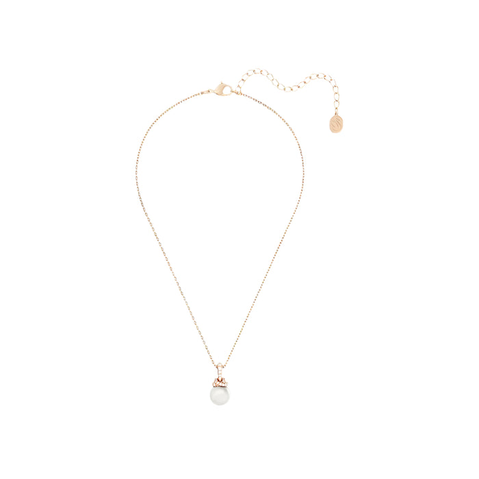 Swarovski Women's Pearl and Clear Pavé Crystals in a Rose Gold-Tone Finished Setting Originally Pendant Necklace - 5669523