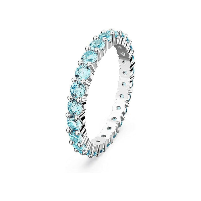 Swarovski Part of the Matrix Vittore Collection Women's Aquamarine-Blue Crystals on a Rhodium Finished Band Size 8 Matrix Vittore Ring - 5658668