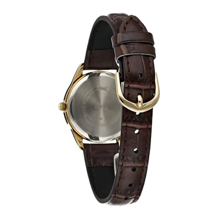 Casio Women's Black Dial Black Leather Band Analog-Digital Japanese Quartz Watch - LTP-V005GL-1BUDF
