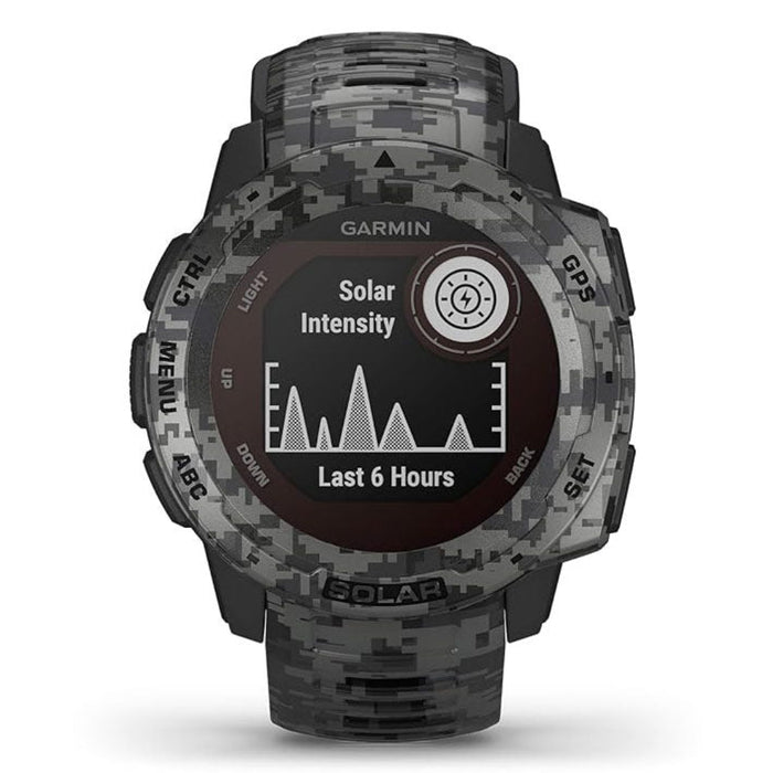 Garmin Instinct Solar Unisex Graphite Camo Built-in Sports Apps And Health Monitoring Rugged Outdoor Smartwatch - 010-02293-15