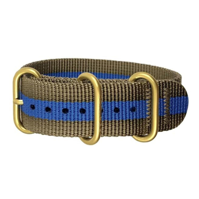 Bertucci Unisex White Dial Coyote With Blue Pro-Stripe Gold Line Nylon Band Analog Japanese Quartz Watch - 16304